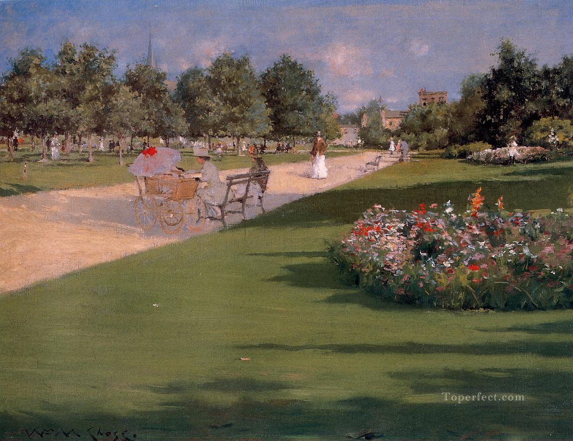 Tompkins Park Brooklyn William Merritt Chase Oil Paintings